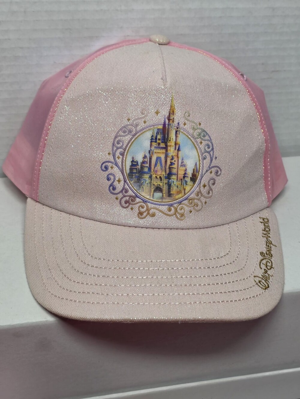 Walt Disney World 50th Anniversary Cinderella Castle Hat Pink One Sz Adult